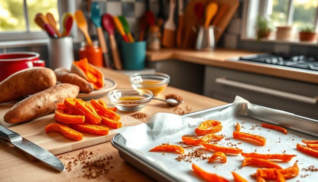 how to make crispy baked sweet potato fries at home